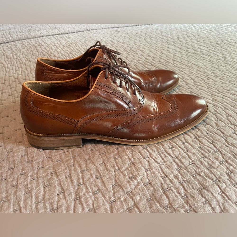 Steve Madden Wingtip Brown Leather Men's Dress Shoes, Size 11.5